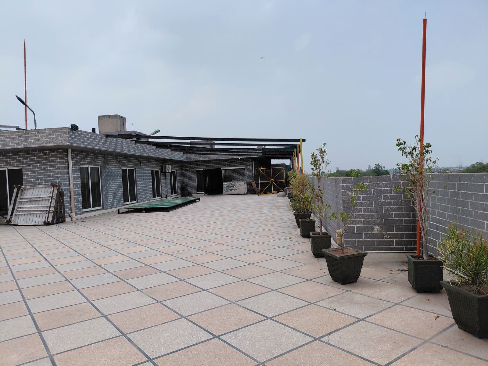 Rooftop terrace with city view