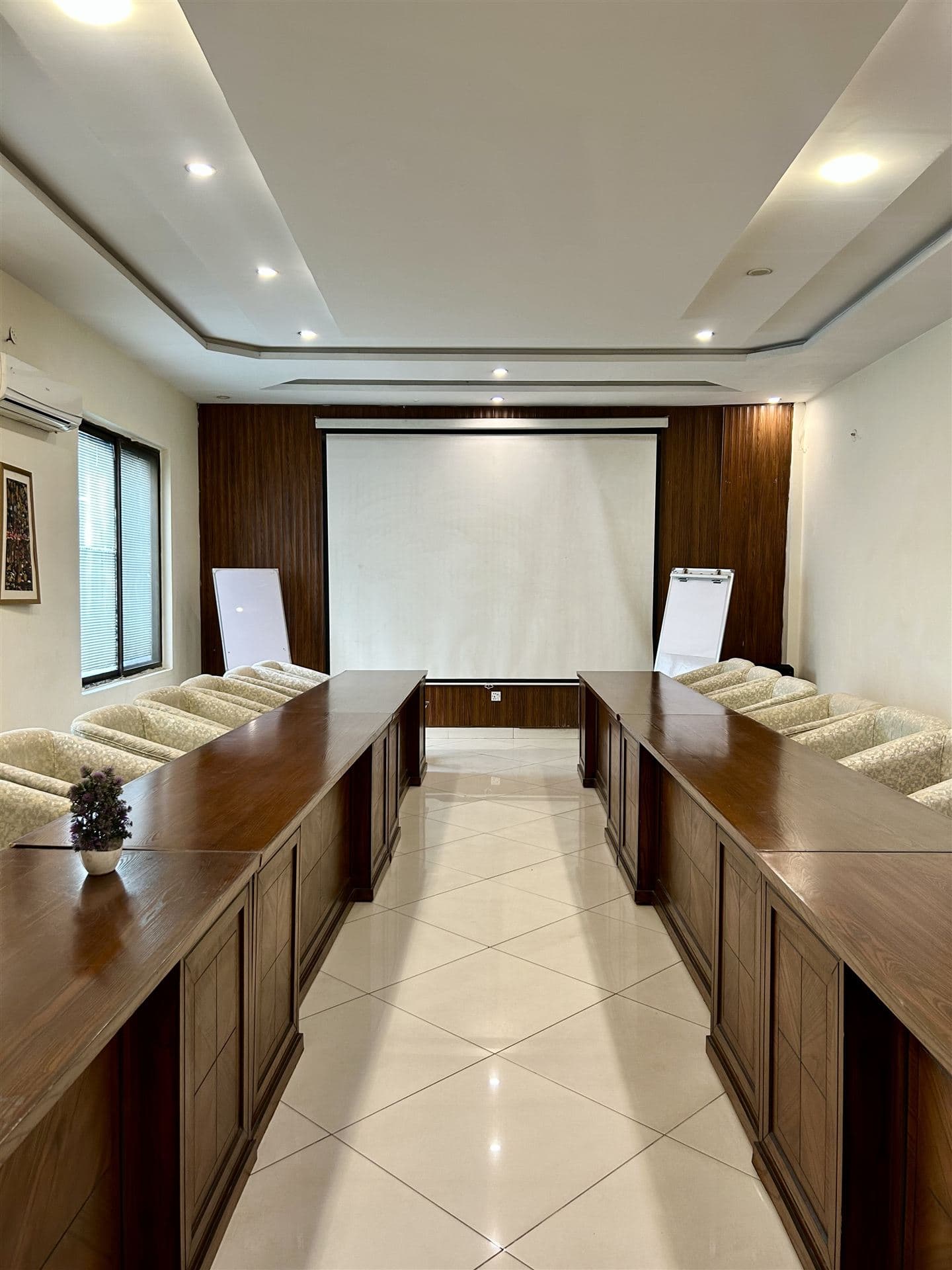 Boardroom with U-shaped table